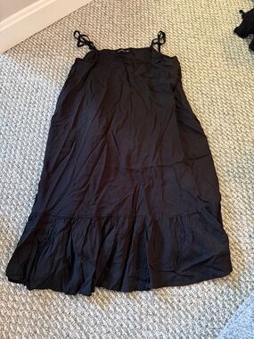 Cotton On Black Ruffled Hem Slip Dress